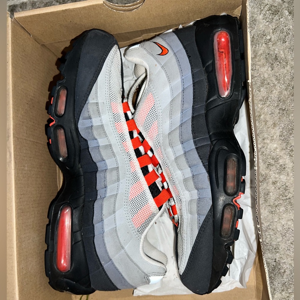 Orange Gray & Black Air Max 95’s  men’s 10